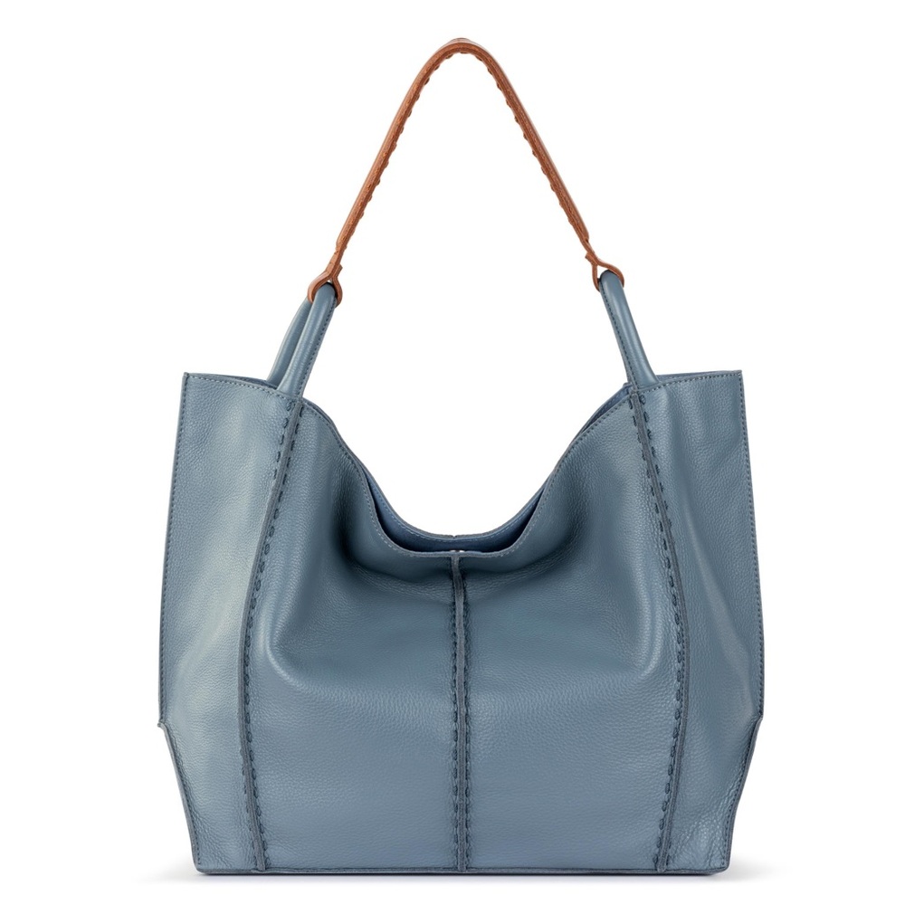 Los Feliz Large Leather Tote in Maritime